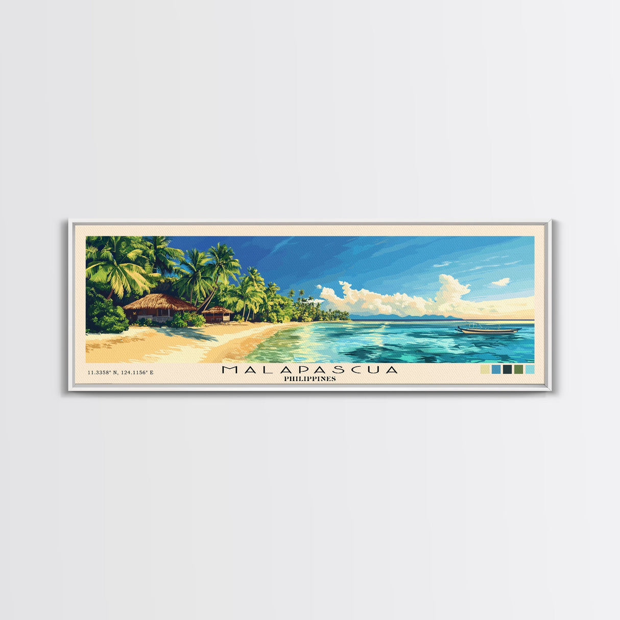 Malapascua, Philippines Panoramic Print, Vacation Gift, Philippines Wall Art, Vacation Wall Art, Vacatation Memories, Beach Decor, Beach Or Lakehouse Art
