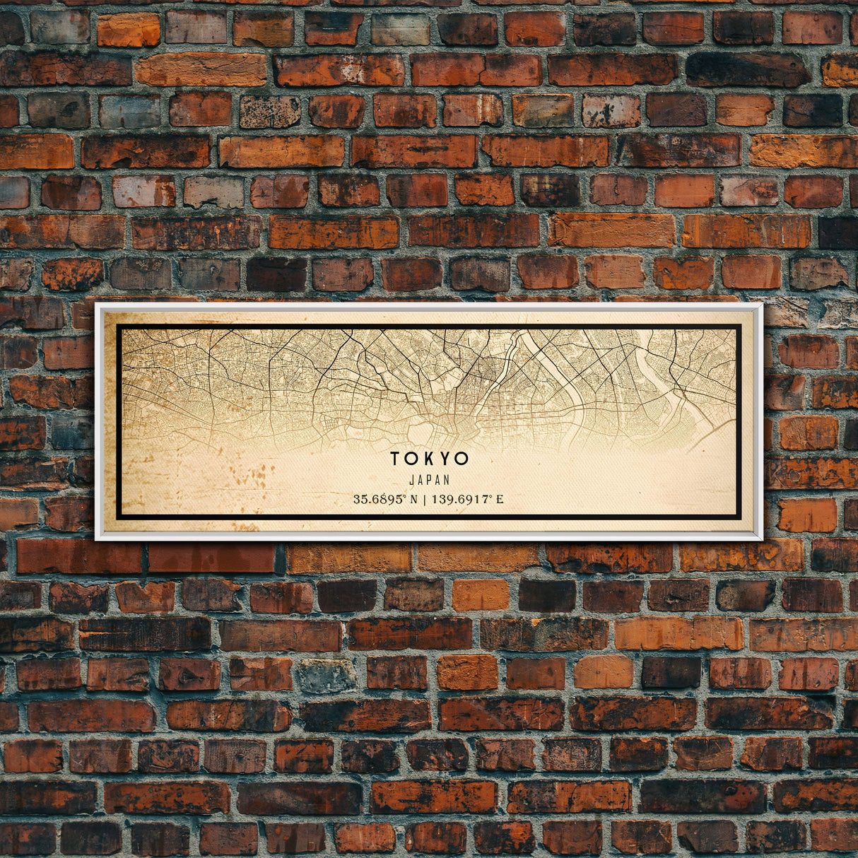 Tokyo Japan Panoramic map print poster or framed canvas, Tokyo map print poster canvas, Japan city map print canvas, Vintage Travel Art