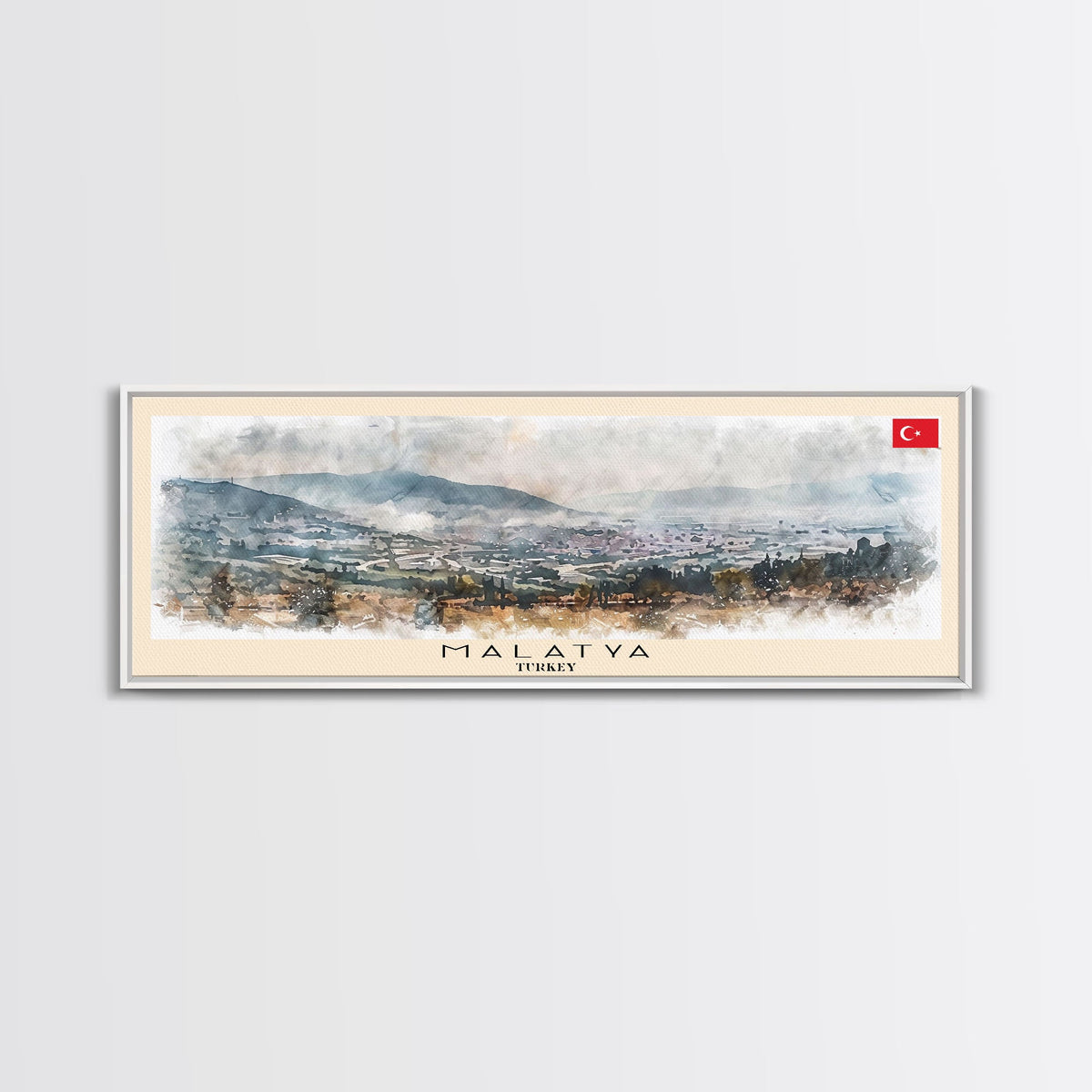 Malatya Turkey Travel Print Wall Art, Panoramic City Art, Travel Art, Wall Decor, Vacation Gift, Framed Canvas Print Or Metal Art