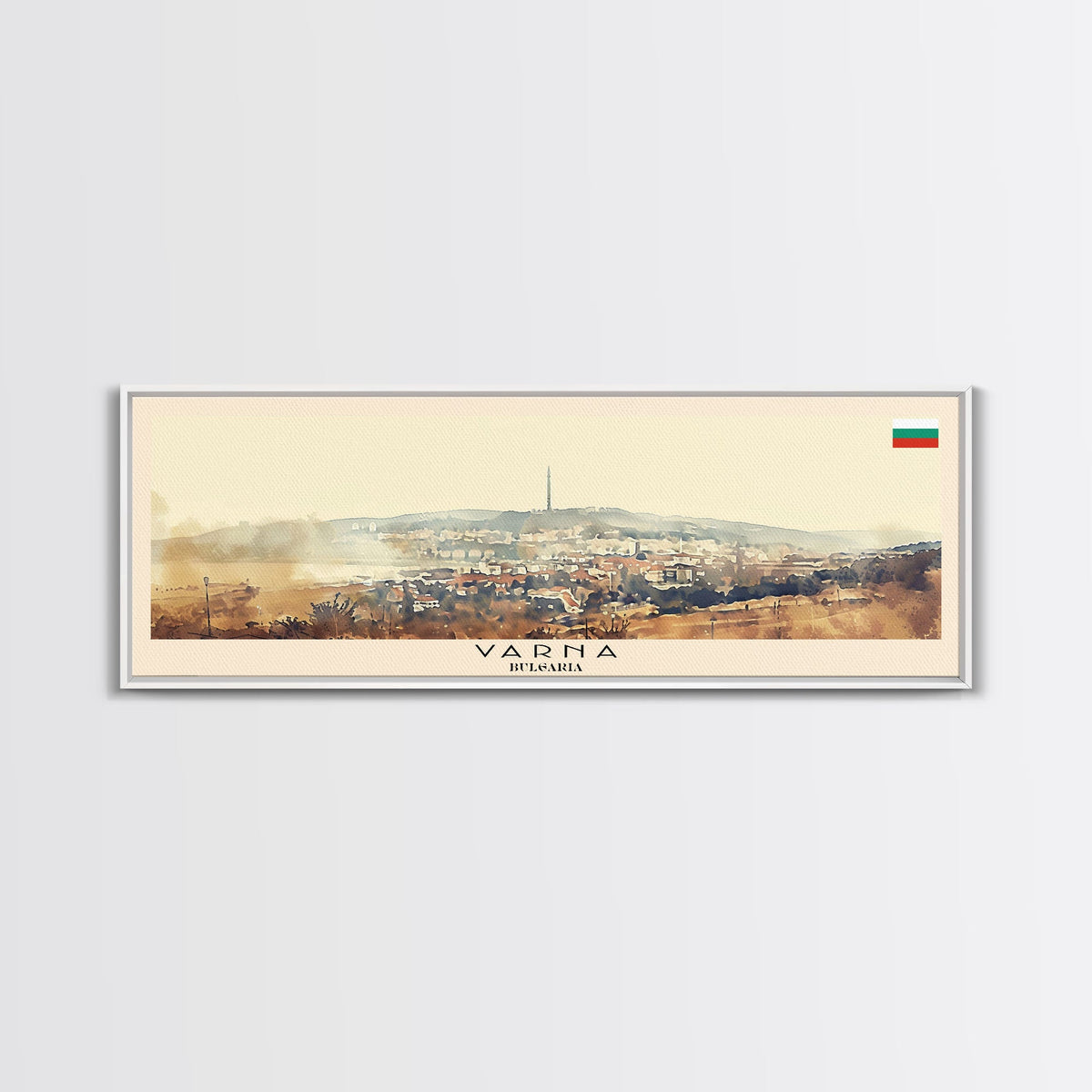 Varna Bulgaria Wall Art, Panoramic Travel Poster, Panoramic Framed Canvas Print, City Wall Art, Wall Hanging Home Decor, Travel Art