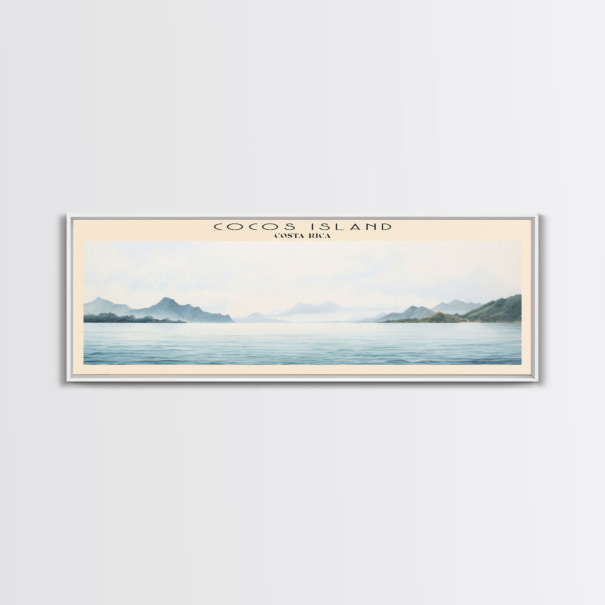 Cocos Island COUNTRY | Framed Travel Poster Canvas Print | Trendy Wall Art | Watercolor Painting | Living Room Art | Unique Art