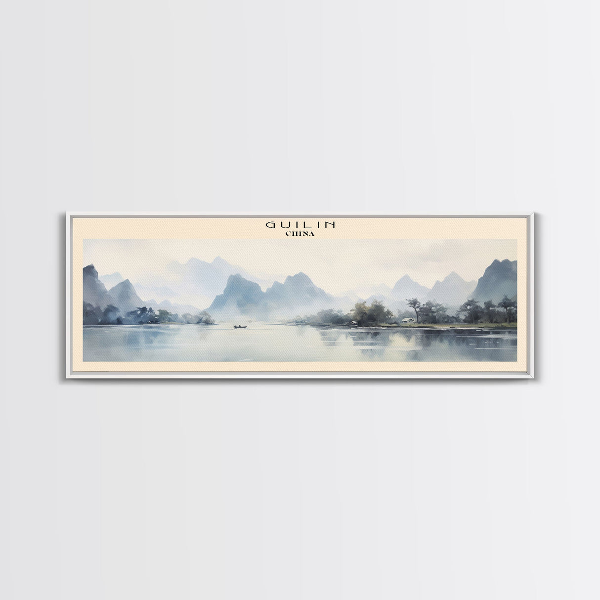 Guilin COUNTRY Travel Poster Print, Framed Canvas Print, COUNTRY Travel Art, Wood Framed Art, Wall Hanging, Home Decor
