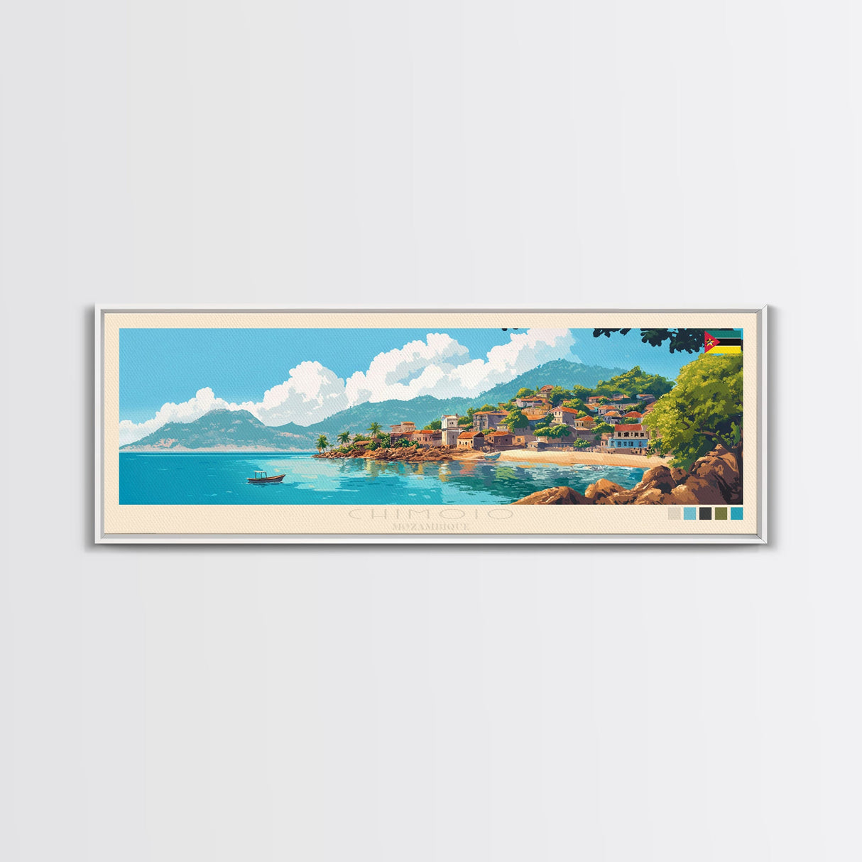 Chimoio, Mozambique Travel Poster Panoramic Canvas Print, Chimoio, Mozambique Painting, Mozambique Art, Chimoio Travel Art, Guest Room Painting