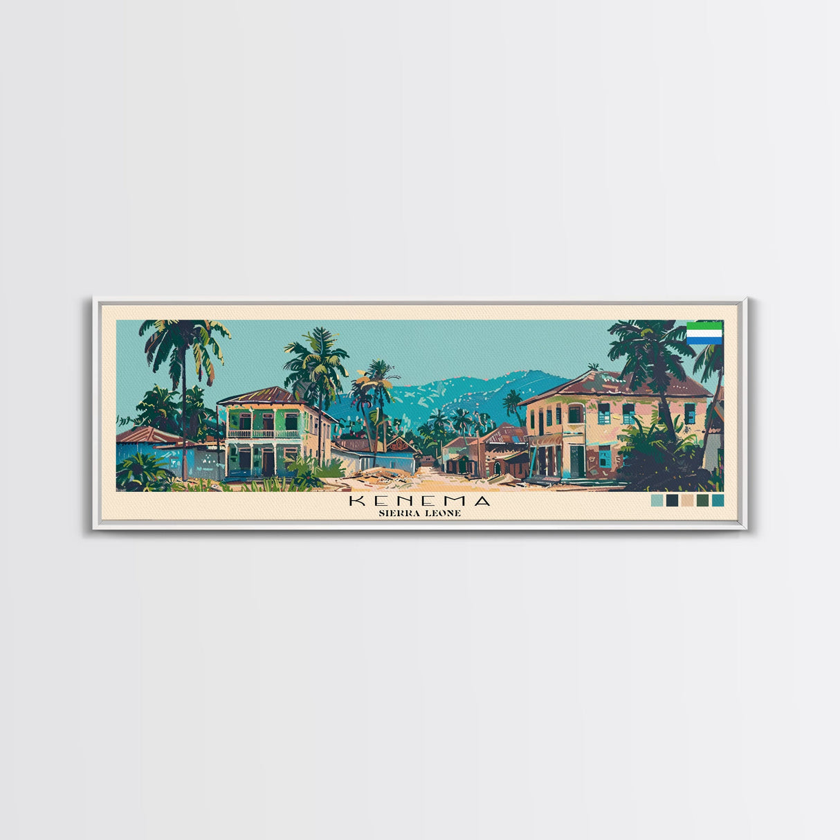Kenema, Sierra Leone Panoramic Canvas Print, Kenema, Sierra Leone Painting, Sierra Leone Art, Kenema Travel Poster, Travel Art, Vacation Gift