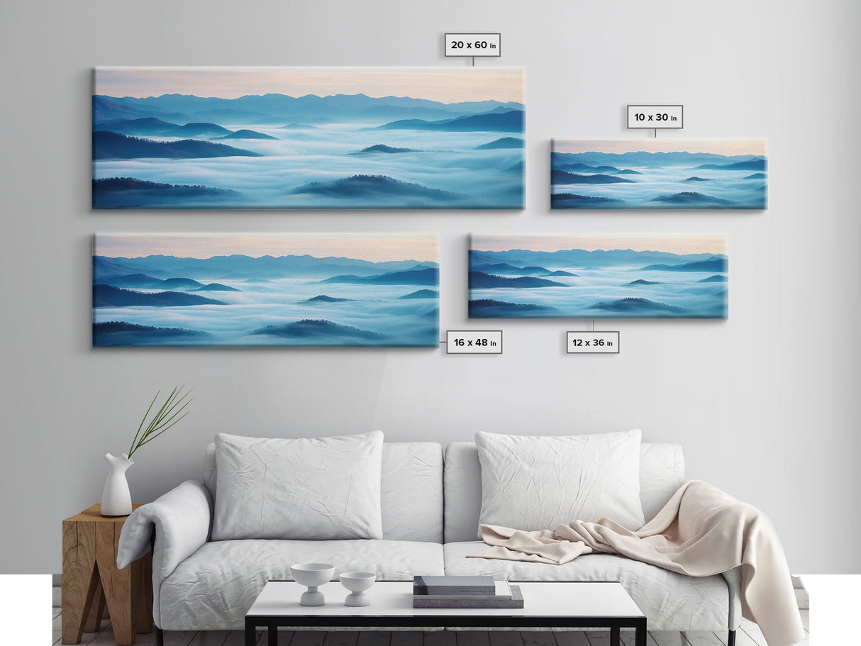 Blue Ridge Mountains Panoramic Wall Art, Bluebridge Mountains National Parkway, Beautiful Cabin Decor, Boho Photography Wall Art Print