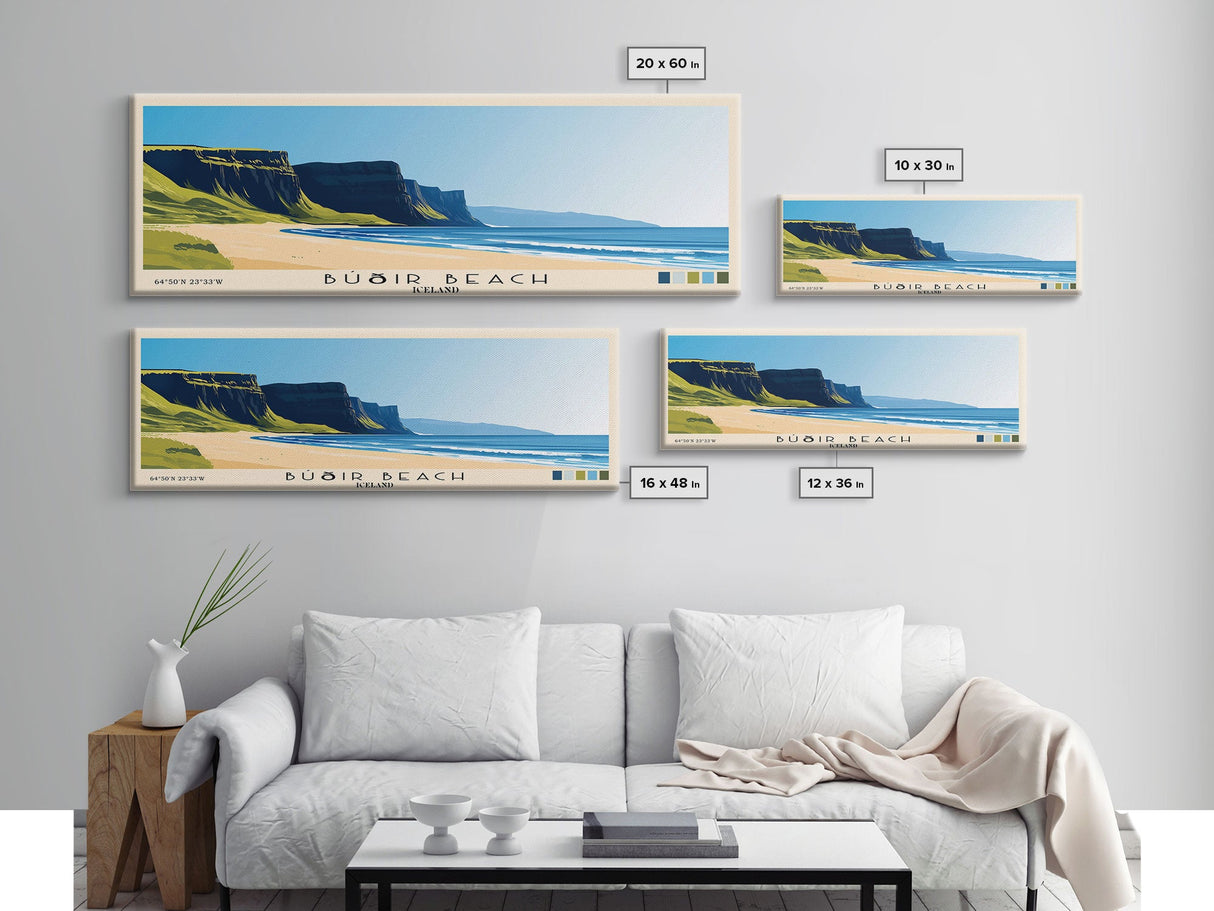 Búðir Beach, Iceland Panoramic Print, Vacation Gift, Iceland Wall Art, Vacation Wall Art, Vacatation Memories, Beach Decor, Beach Or Lakehouse Art