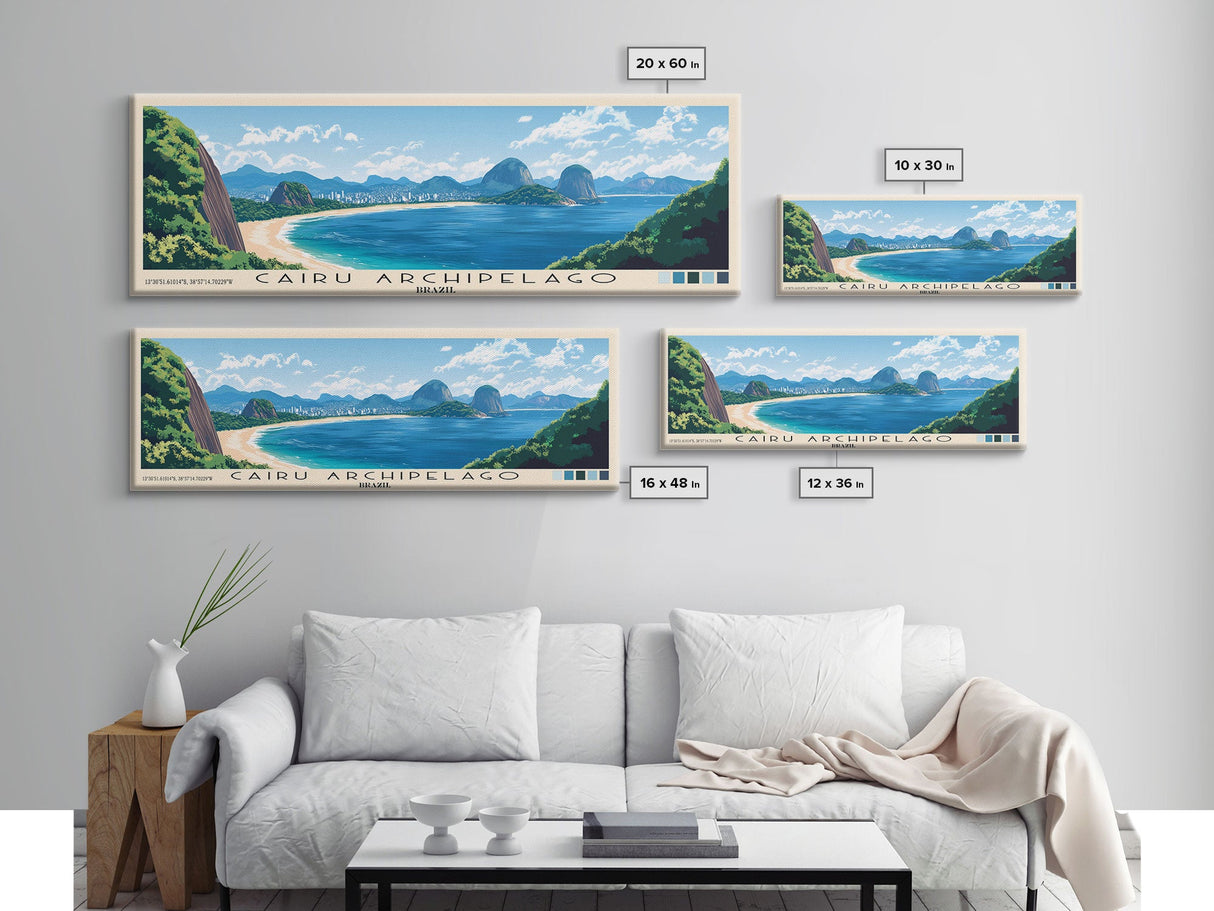 Cairu Archipelago, Brazil Panoramic Print, Vacation Gift, Brazil Wall Art, Beach Painting, Beach Decor, Large Wall Art, Wood Frame Art