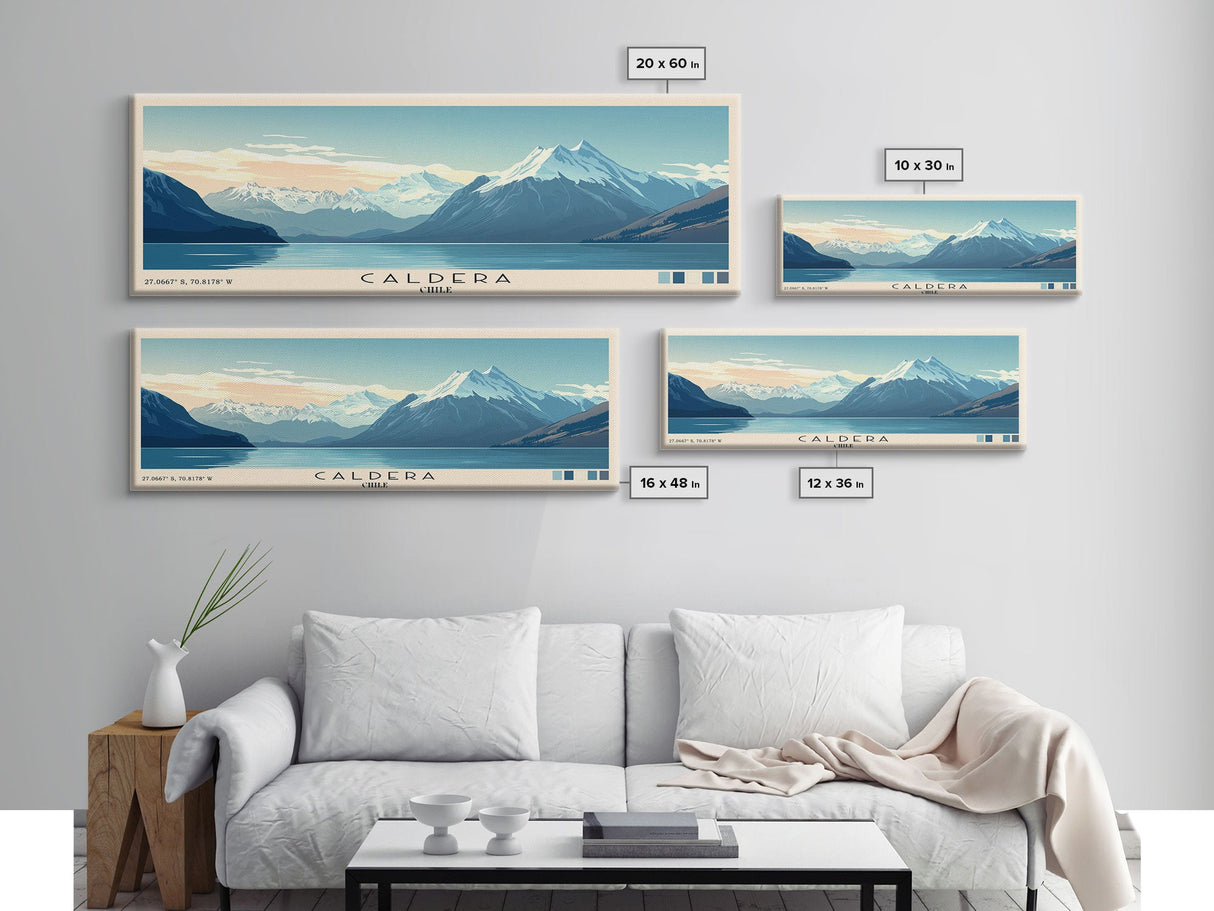 Caldera, Chile Panoramic Print, Vacation Gift, Chile Wall Art, Beach Painting, Beach Decor, Beach Or Lakehouse Art