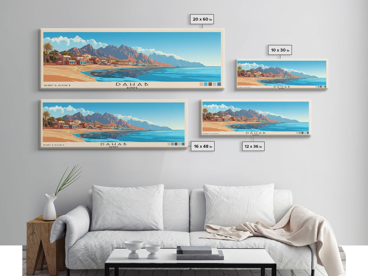 Dahab, Egypt Panoramic Print, Vacation Gift, Egypt Wall Art, Vacation Wall Art, Vacatation Memories, Beach Decor, Beach Or Lakehouse Art