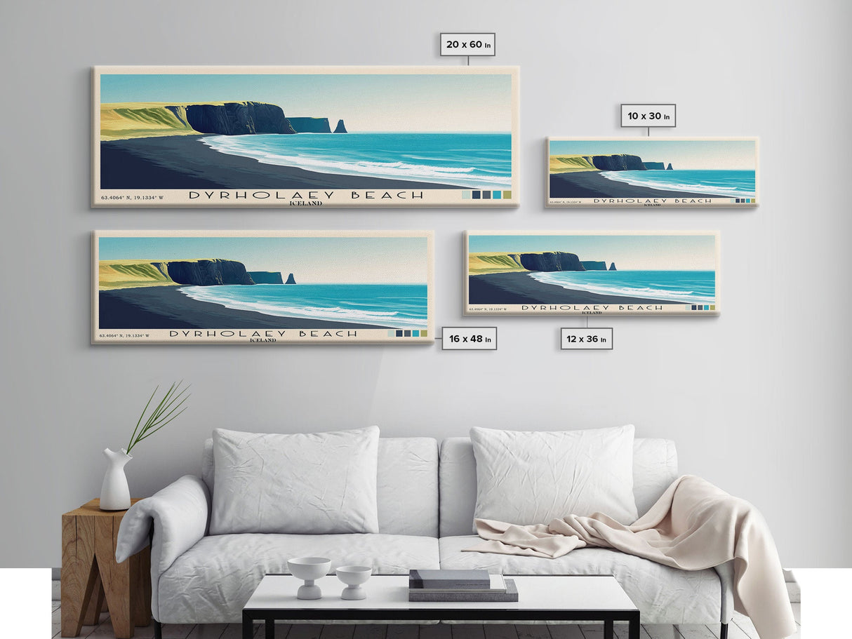 Dyrholaey Beach, Iceland Panoramic Print, Vacation Gift, Iceland Wall Art, Vacation Wall Art, Vacatation Memories, Beach Decor, Beach Or Lakehouse Art
