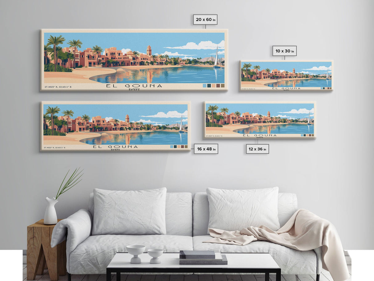 El Gouna, Egypt Panoramic Print, Vacation Gift, Egypt Wall Art, Vacation Wall Art, Vacatation Memories, Beach Decor, Beach Or Lakehouse Art