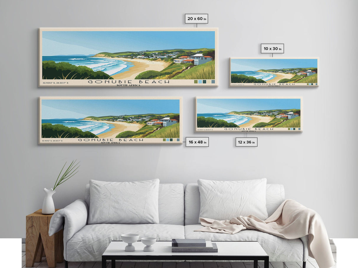 Gonubie Beach, South Africa Panoramic Print, Vacation Gift, South Africa Wall Art, Vacation Wall Art, Vacatation Memories, Beach Decor, Beach Or Lakehouse Art