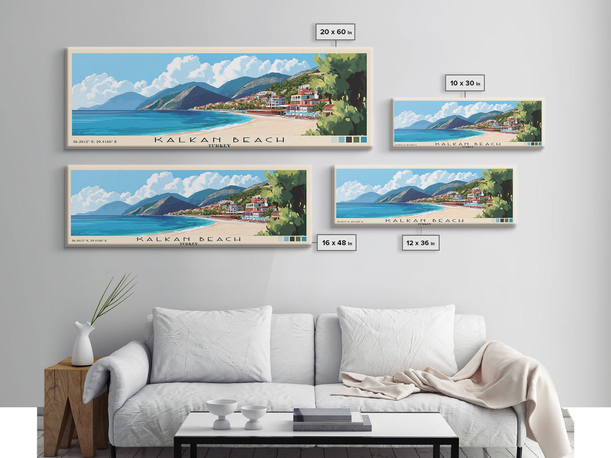 Kalkan Beach, Turkey Panoramic Print, Vacation Gift, Turkey Wall Art, Vacation Wall Art, Vacatation Memories, Beach Decor, Beach Or Lakehouse Art