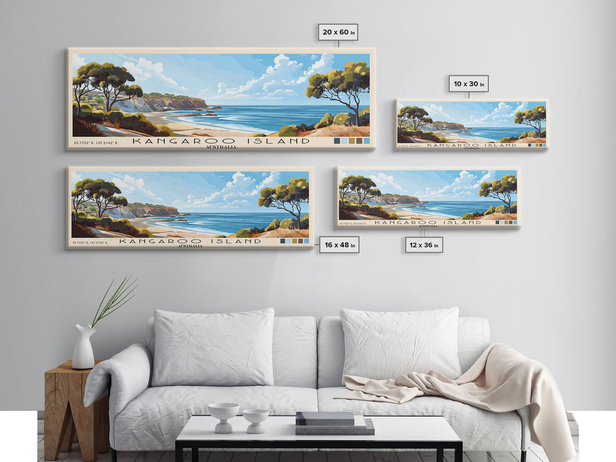 Kangaroo Island, Australia Panoramic Print, Vacation Gift, Australia Wall Art, Beach Painting, Beach Decor, Large Wall Art, Wood Frame Art