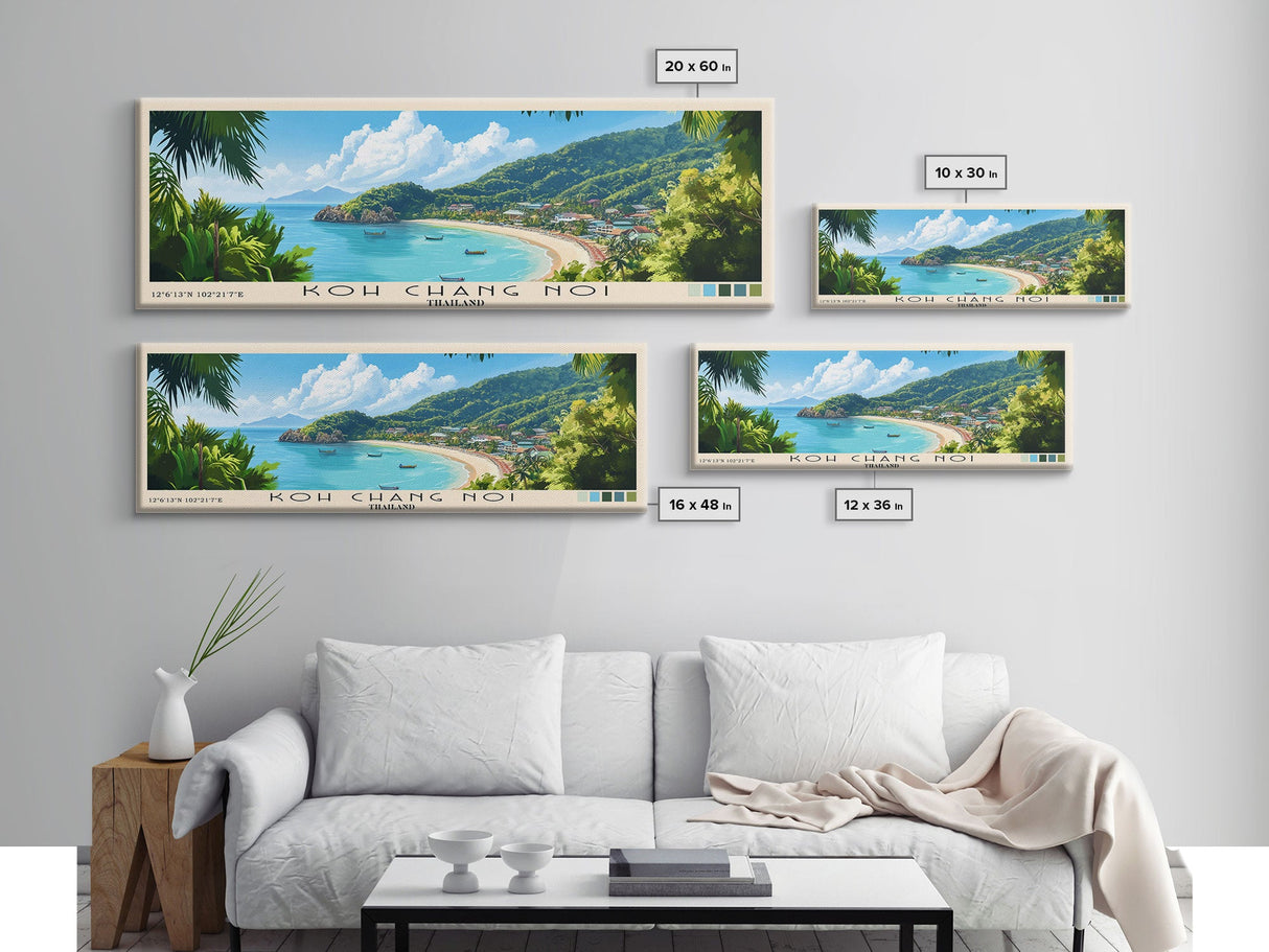 Koh Chang Noi, Thailand Panoramic Print, Vacation Gift, Thailand Wall Art, Vacation Wall Art, Vacatation Memories, Beach Decor, Beach Or Lakehouse Art