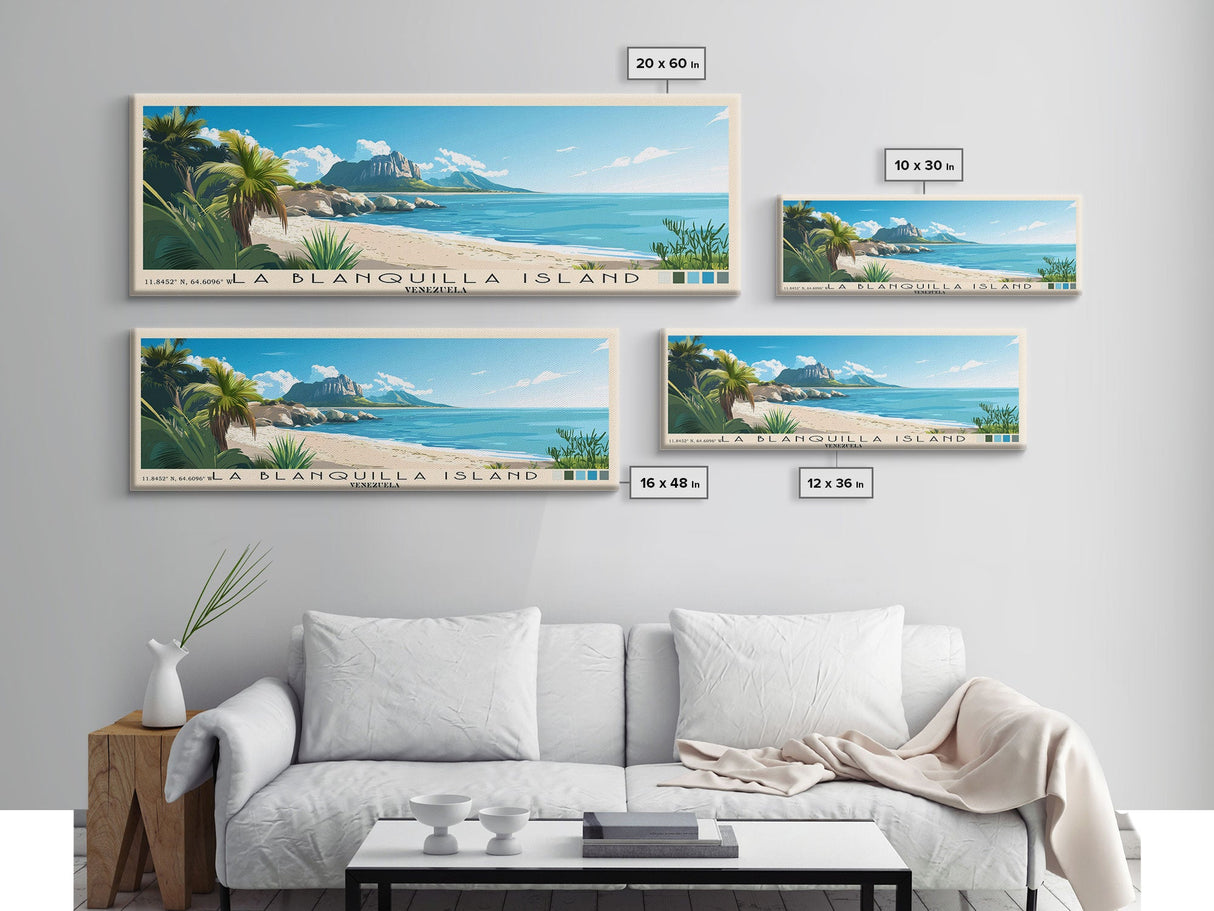 La Blanquilla Island, Venezuela Panoramic Print, Vacation Gift, Venezuela Wall Art, Vacation Wall Art, Vacatation Memories, Beach Decor, Beach Or Lakehouse Art