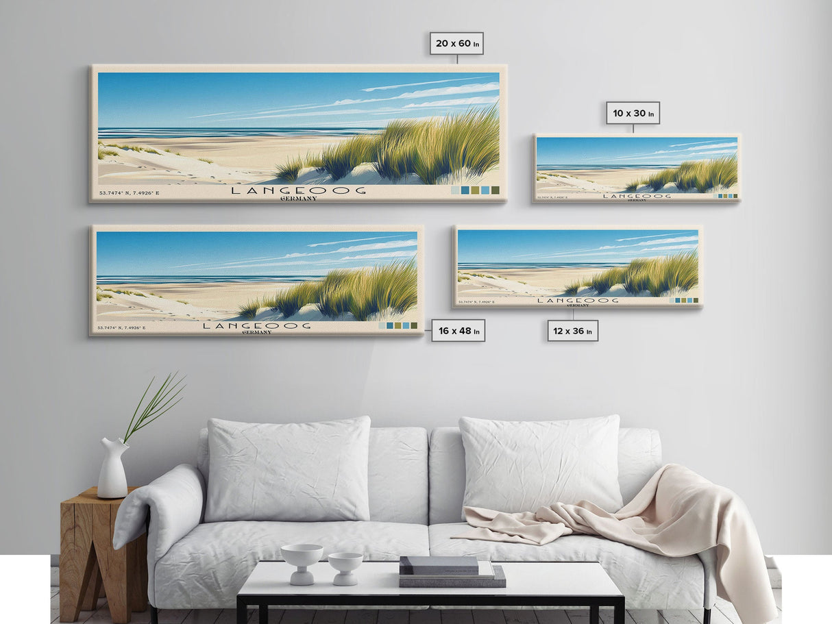 Langeoog, Germany Panoramic Print, Vacation Gift, Germany Wall Art, Vacation Wall Art, Vacatation Memories, Beach Decor, Beach Or Lakehouse Art