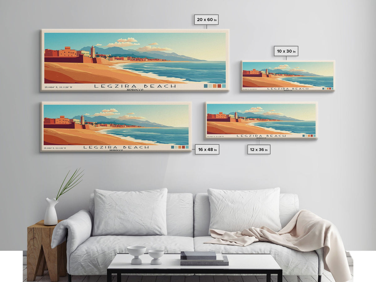 Legzira Beach, Morocco Panoramic Beach Print, Vacation Gift, Morocco Wall Art, Beach Painting, Beach Decor, Beach Painting