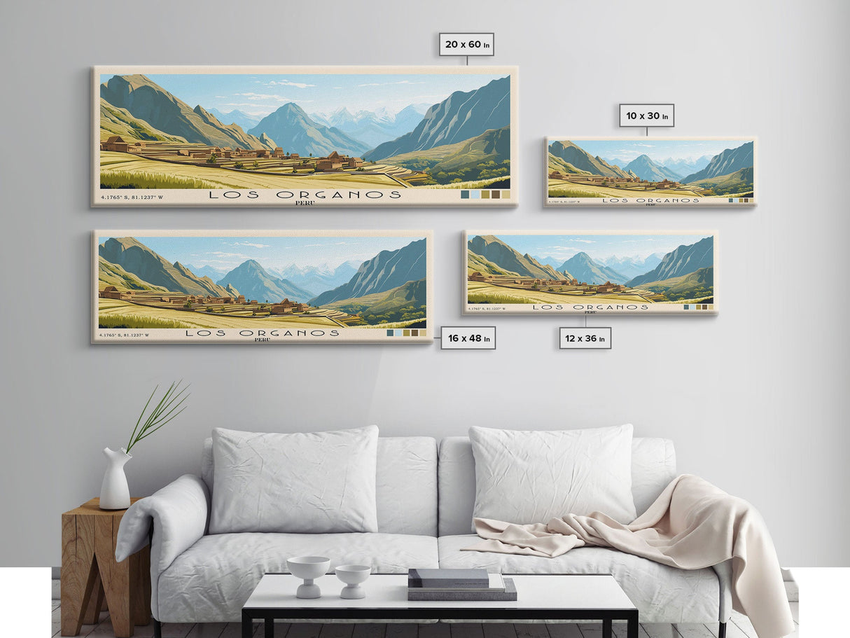 Los Organos, Peru Panoramic Print, Vacation Gift, Peru Wall Art, Beach Painting, Beach Decor, Beach Or Lakehouse Art