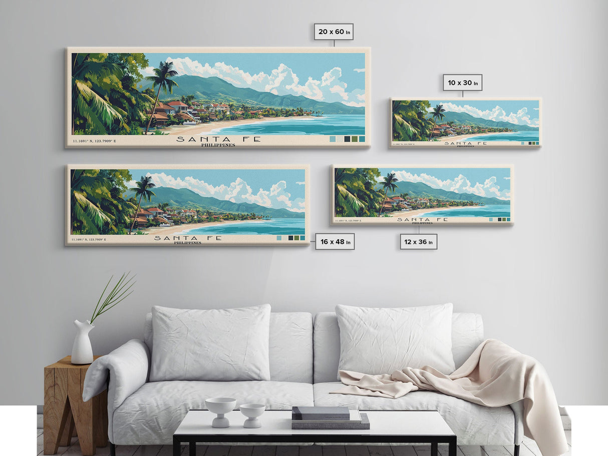 Santa Fe, Philippines Panoramic Print, Vacation Gift, Philippines Wall Art, Vacation Wall Art, Vacatation Memories, Beach Decor, Beach Or Lakehouse Art