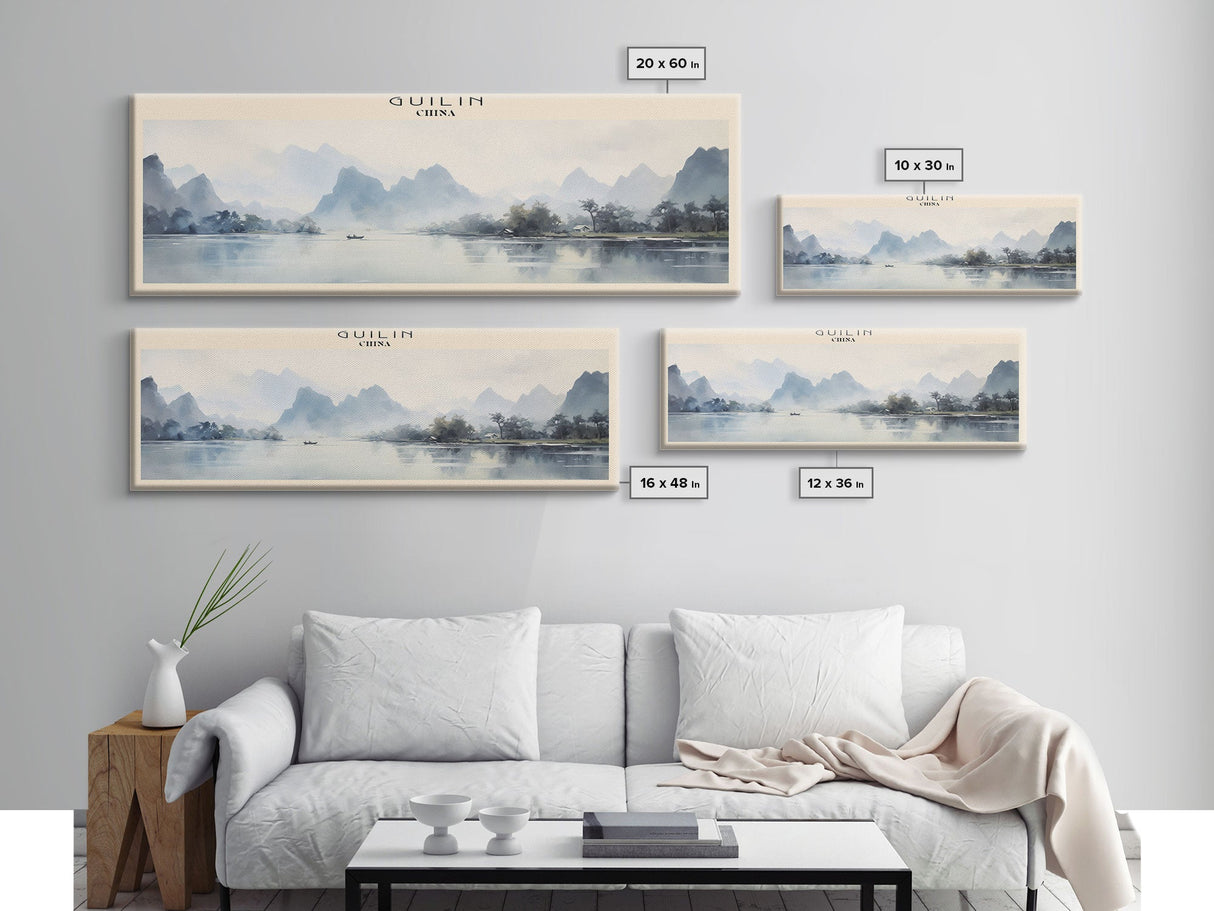 Guilin COUNTRY Travel Poster Print, Framed Canvas Print, COUNTRY Travel Art, Wood Framed Art, Wall Hanging, Home Decor