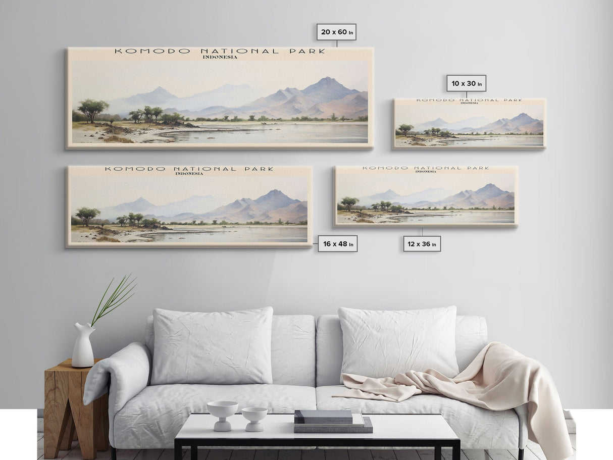 Komodo National Park Framed Canvas Print Travel Poster | Wall Art | Home Decor | Gift For Travel Lover | Wall Hanging | Original Art