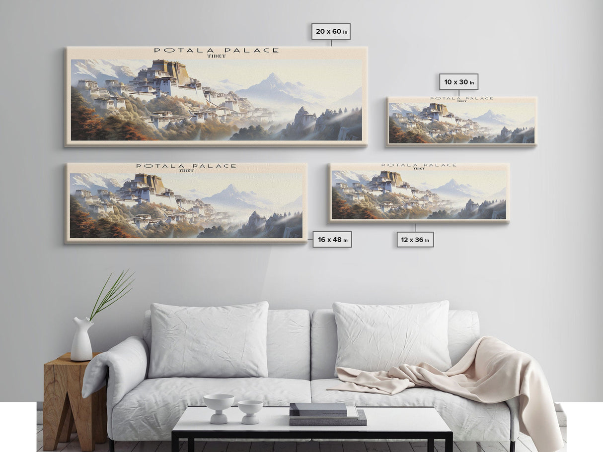 Potala Palace COUNTRY Travel Poster Print, Framed Canvas Print, COUNTRY Travel Art, Wood Framed Art, Wall Hanging, Home Decor