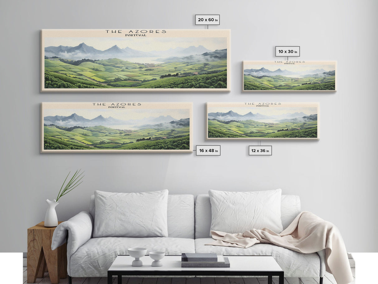 The Azores Framed Canvas Print Travel Poster | Wall Art | Home Decor | Gift For Travel Lover | Wall Hanging | Original Art