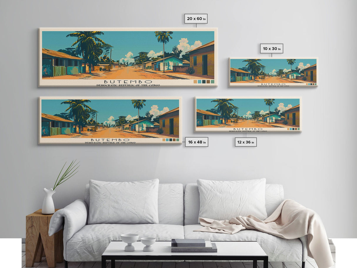 Butembo, Congo Panoramic Canvas Print, Butembo, Congo Painting, Congo Art, Butembo Travel Poster, Travel Art, Guest Room Painting