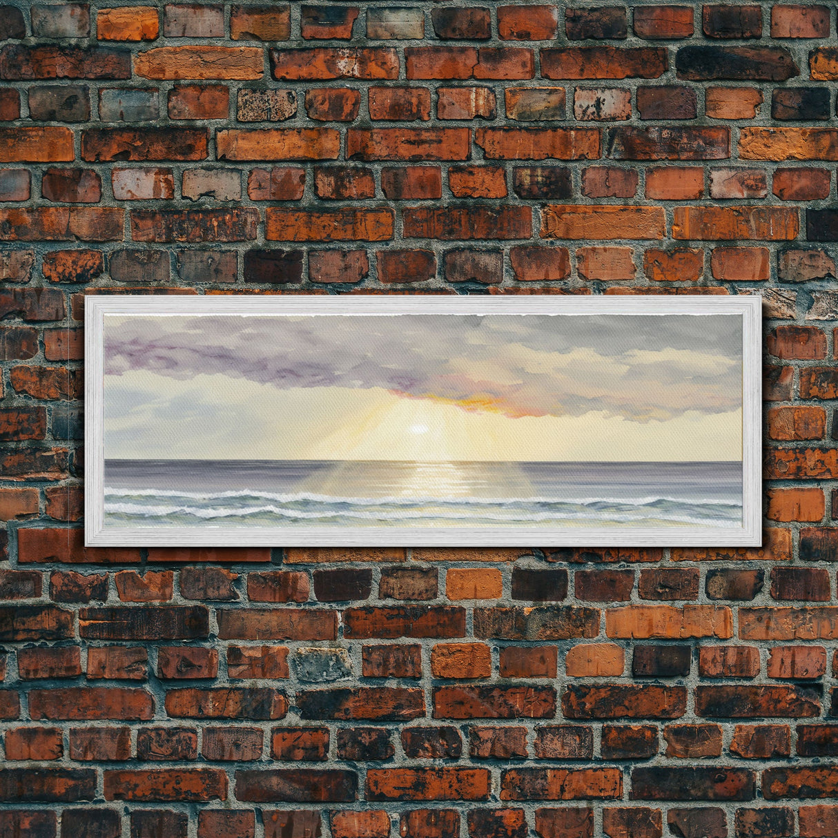 Panoramic Ocean Beach canvas prints Sea landscape Nautical photo Coastal canvas print Sea wave canvas Extra large wall art Ready to hang