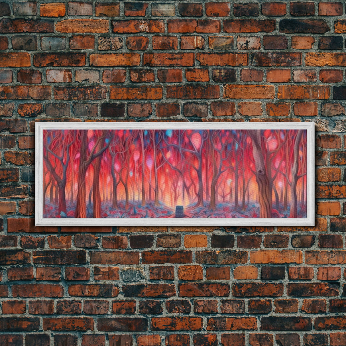 Enchanted Forest Art, Abstract Forest Art, Pink Forest, Pastel Wood, Wall Decor, Large Canvas Print, Panoramic, Wall Art, Canvas Print