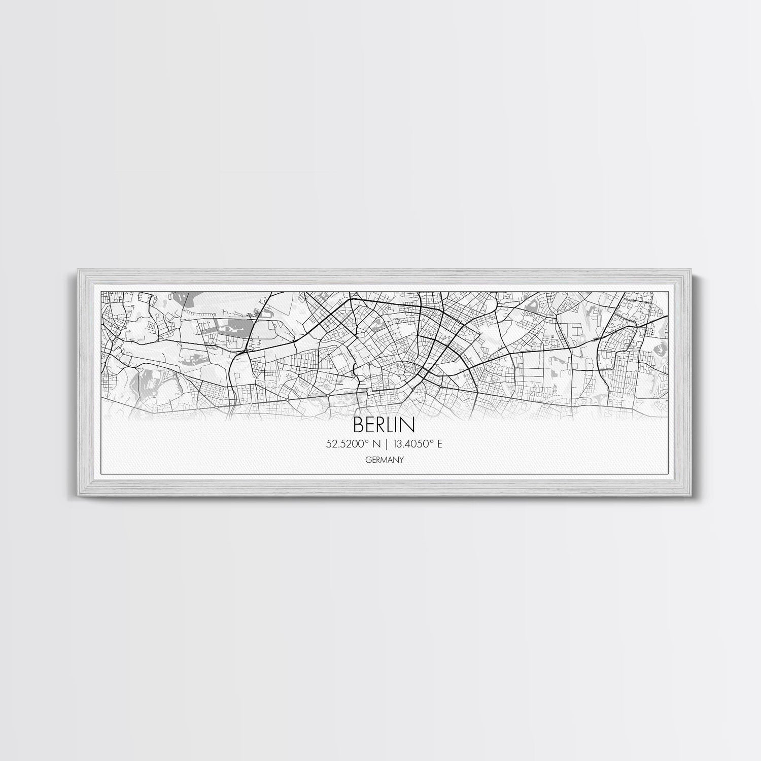 Panoramic Berlin City Map, Germany Art, Map Print, Minimalist Wall Art, Canvas Art, Housewarming Gift, Street Map Art, Closing Gift