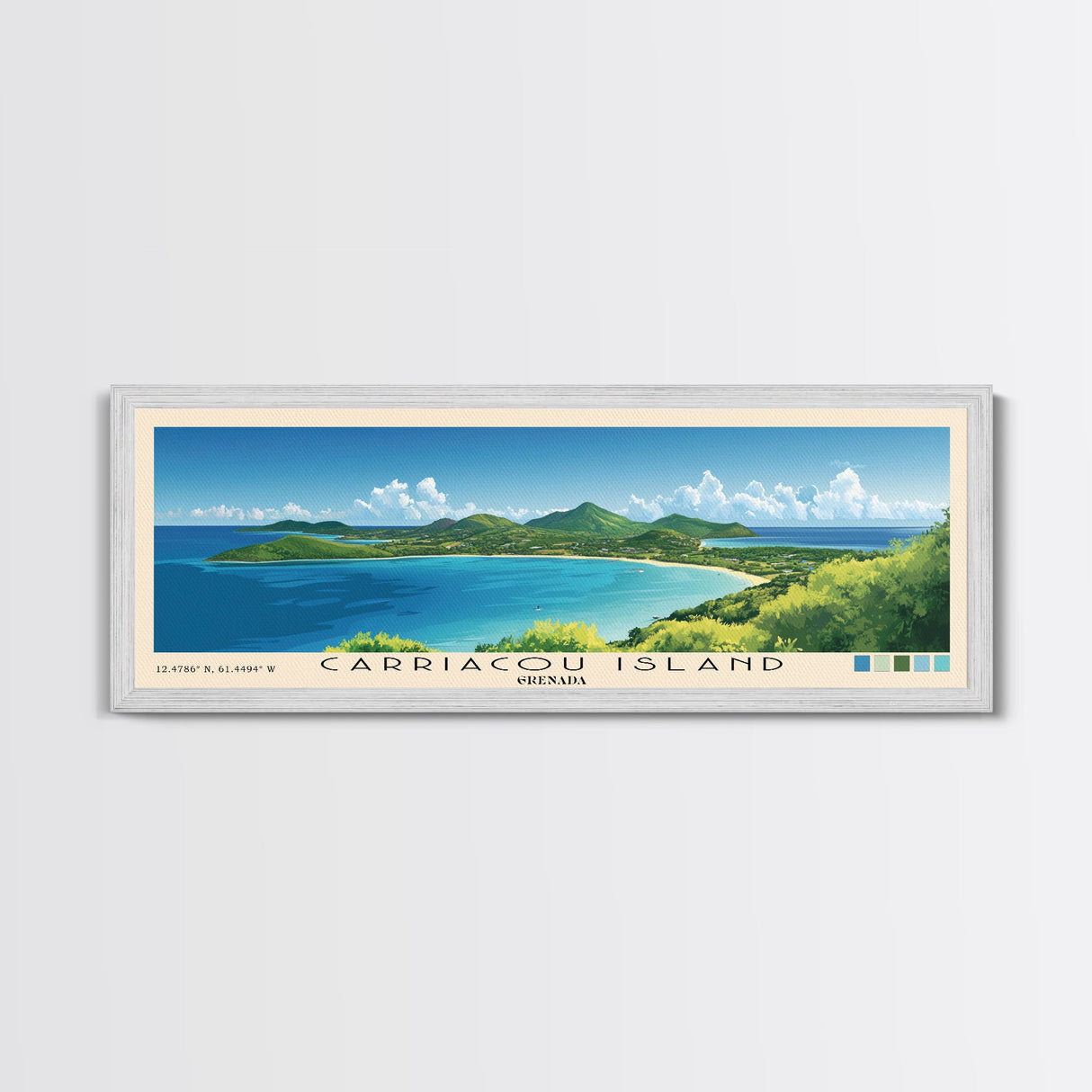 Carriacou Island, Grenada Panoramic Print, Vacation Gift, Grenada Wall Art, Vacation Wall Art, Vacatation Memories, Beach Decor, Beach Or Lakehouse Art