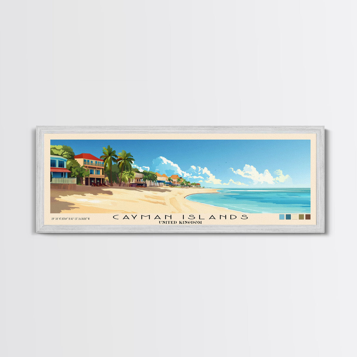 Cayman Islands, United Kingdom Panoramic Print, Vacation Gift, United Kingdom Wall Art, Vacation Wall Art, Vacatation Memories, Beach Decor, Beach Or Lakehouse Art