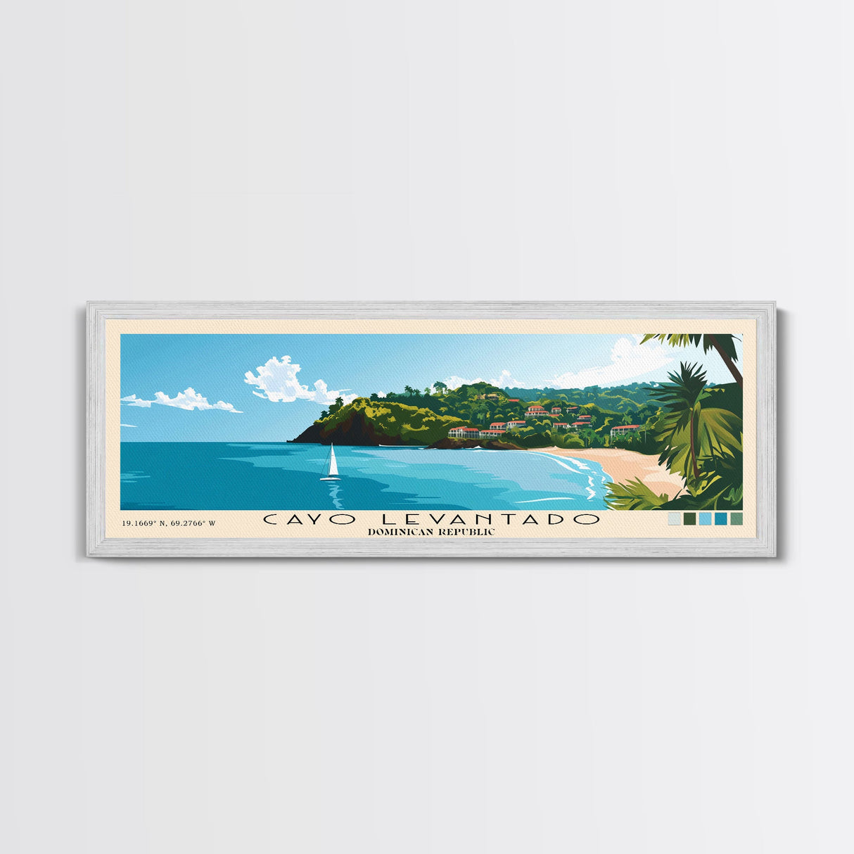 Cayo Levantado, Dominican Republic Panoramic Print, Vacation Gift, Dominican Republic Wall Art, Beach Painting, Beach Decor, Beach Or Lakehouse Art