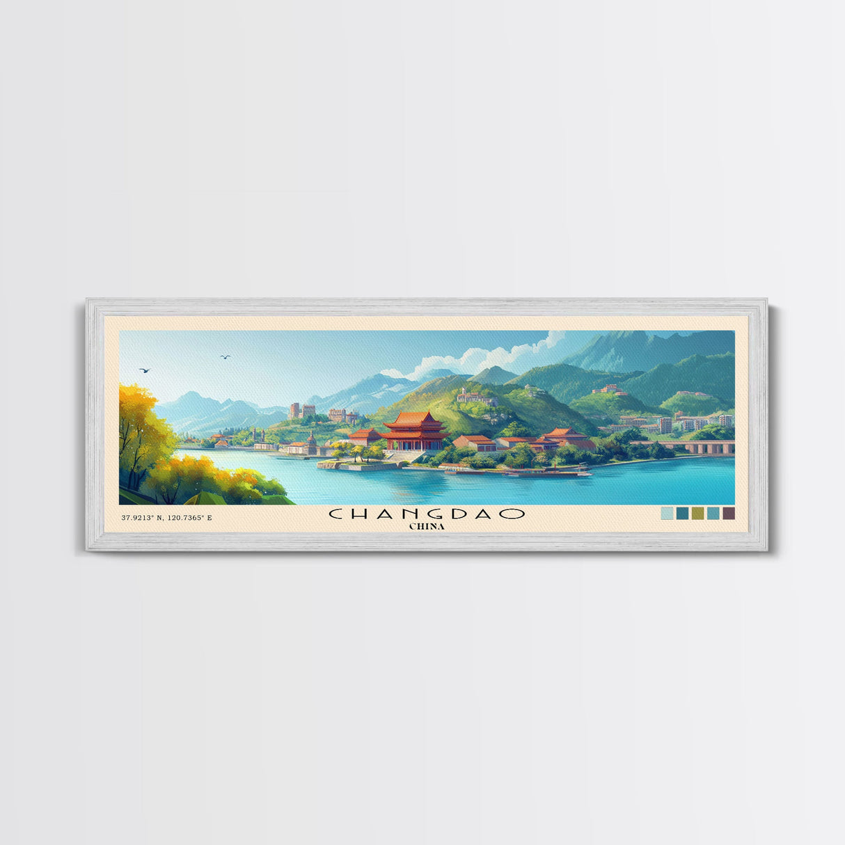 Changdao, China Panoramic Print, Vacation Gift, China Wall Art, Vacation Wall Art, Vacatation Memories, Beach Decor, Beach Or Lakehouse Art