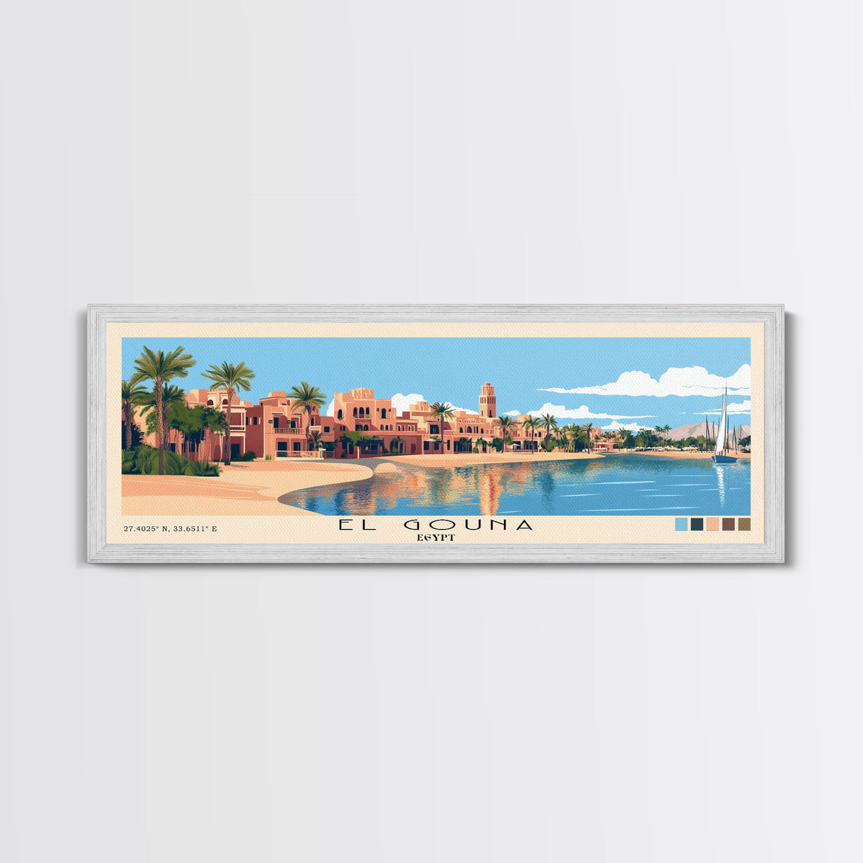 El Gouna, Egypt Panoramic Print, Vacation Gift, Egypt Wall Art, Vacation Wall Art, Vacatation Memories, Beach Decor, Beach Or Lakehouse Art