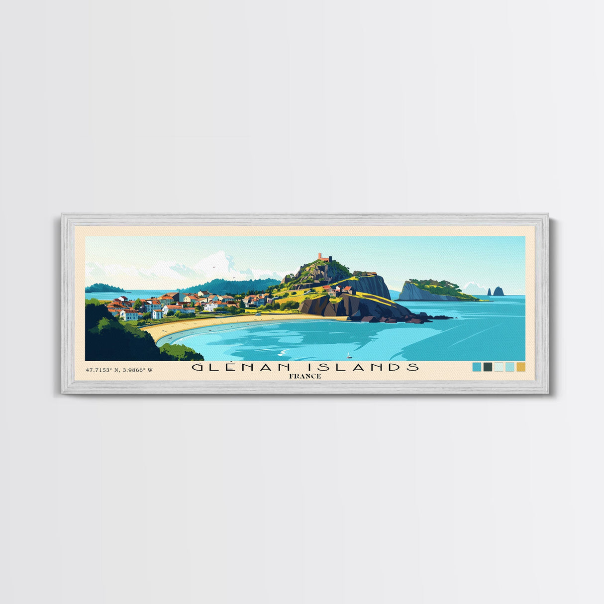Glénan Islands, France Panoramic Print, Vacation Gift, France Wall Art, Vacation Wall Art, Vacatation Memories, Beach Decor, Beach Or Lakehouse Art
