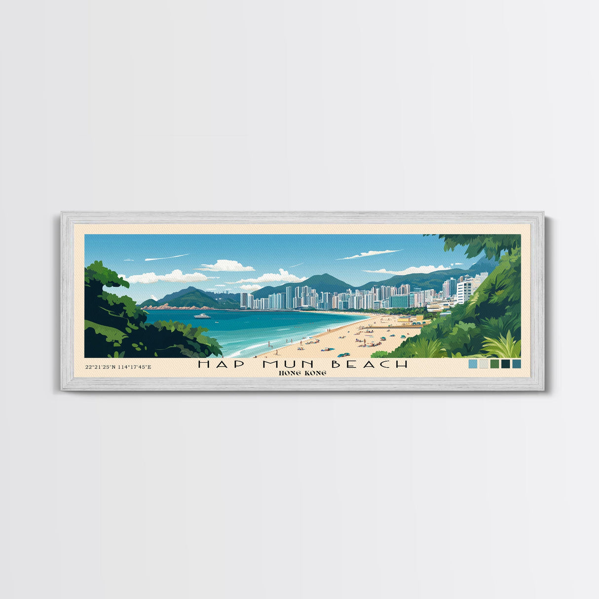 Hap Mun Beach, Hong Kong Panoramic Print, Vacation Gift, Hong Kong Wall Art, Vacation Wall Art, Vacatation Memories, Beach Decor, Beach Or Lakehouse Art