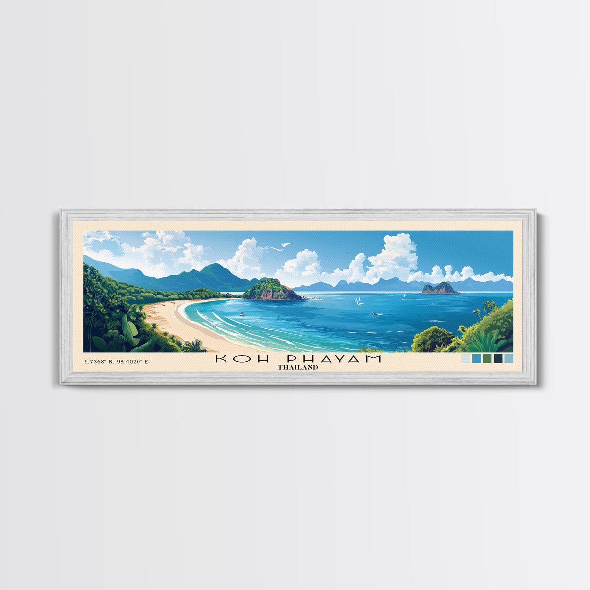 Koh Phayam, Thailand Panoramic Print, Vacation Gift, Thailand Wall Art, Beach Painting, Beach Decor, Beach Or Lakehouse Art