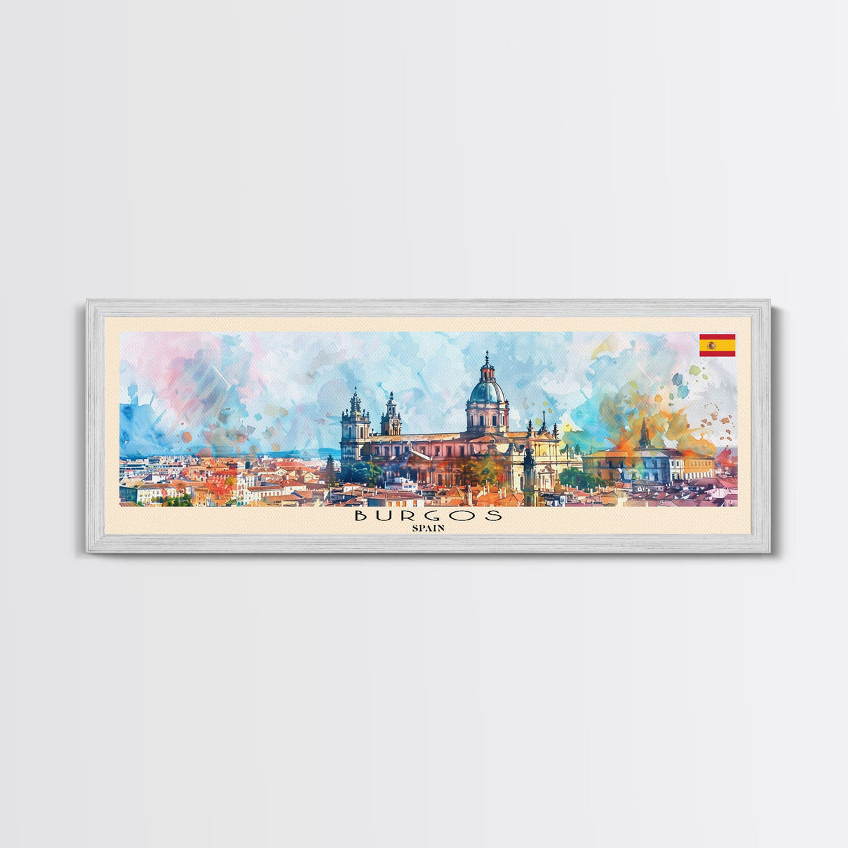 Burgos Spain Wall Art, Panoramic Travel Poster, Panoramic Framed Canvas Print, City Wall Art, Wall Hanging Home Decor, Travel Art
