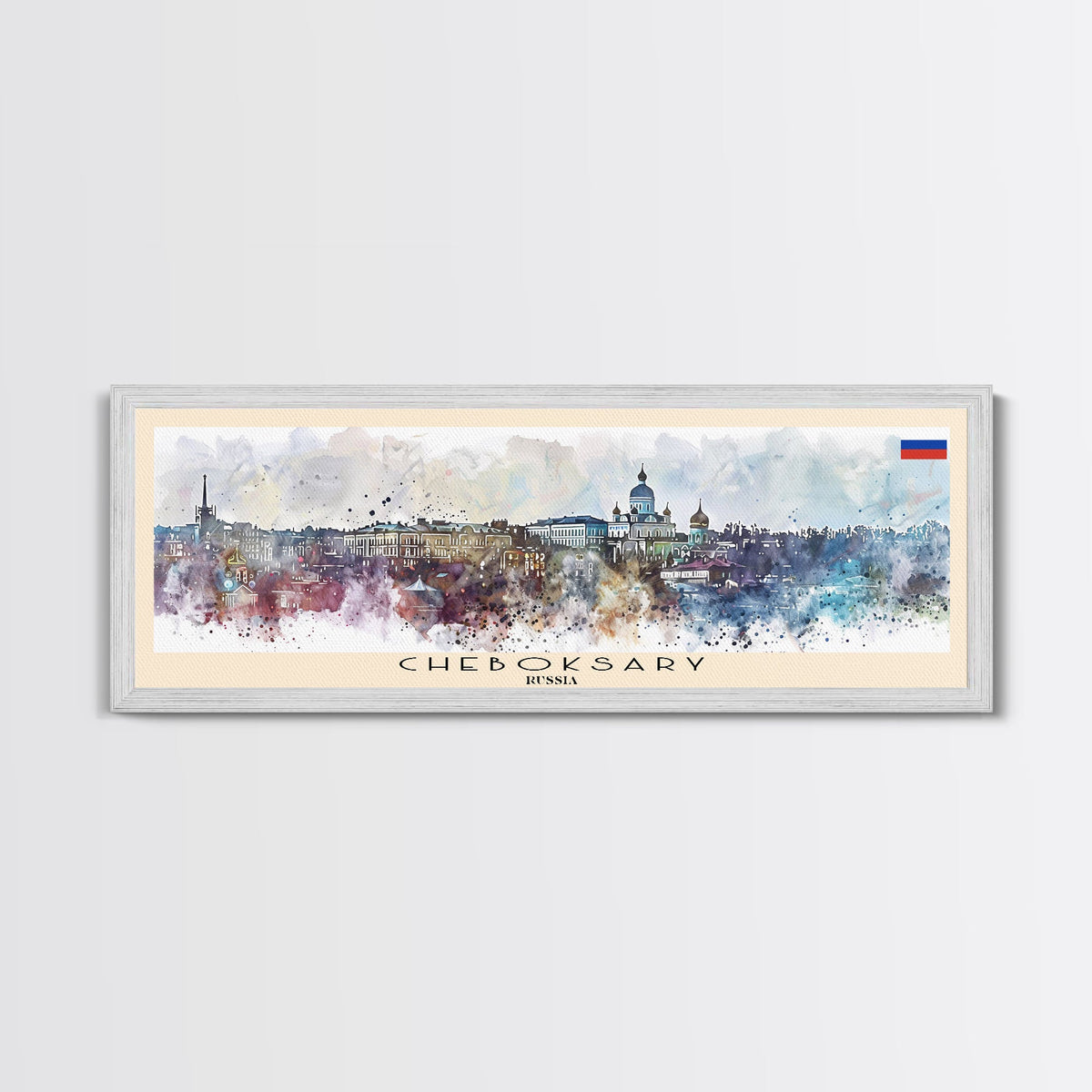 Cheboksary Russia Travel Art, City Art, Framed Canvas Print or Metal Wall Art, Europe Travel Poster, Panoramic Wall Art, Extra Wide Wall Art