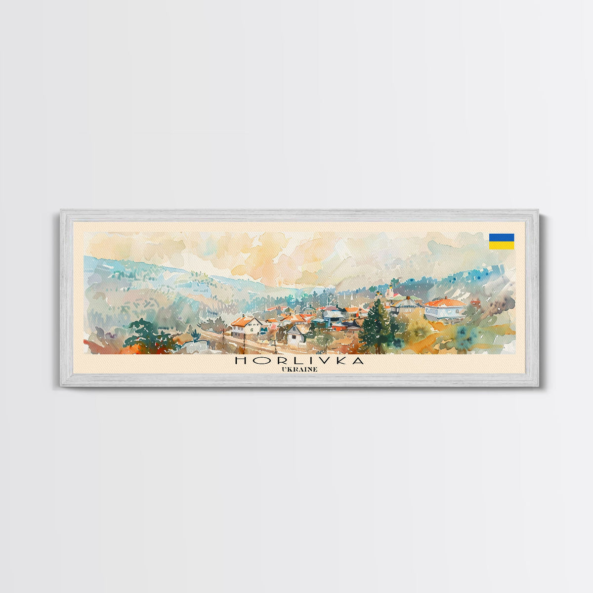 Horlivka Ukraine Wall Art, Panoramic Travel Poster, Panoramic Framed Canvas Print, City Wall Art, Wall Hanging Home Decor, Travel Art