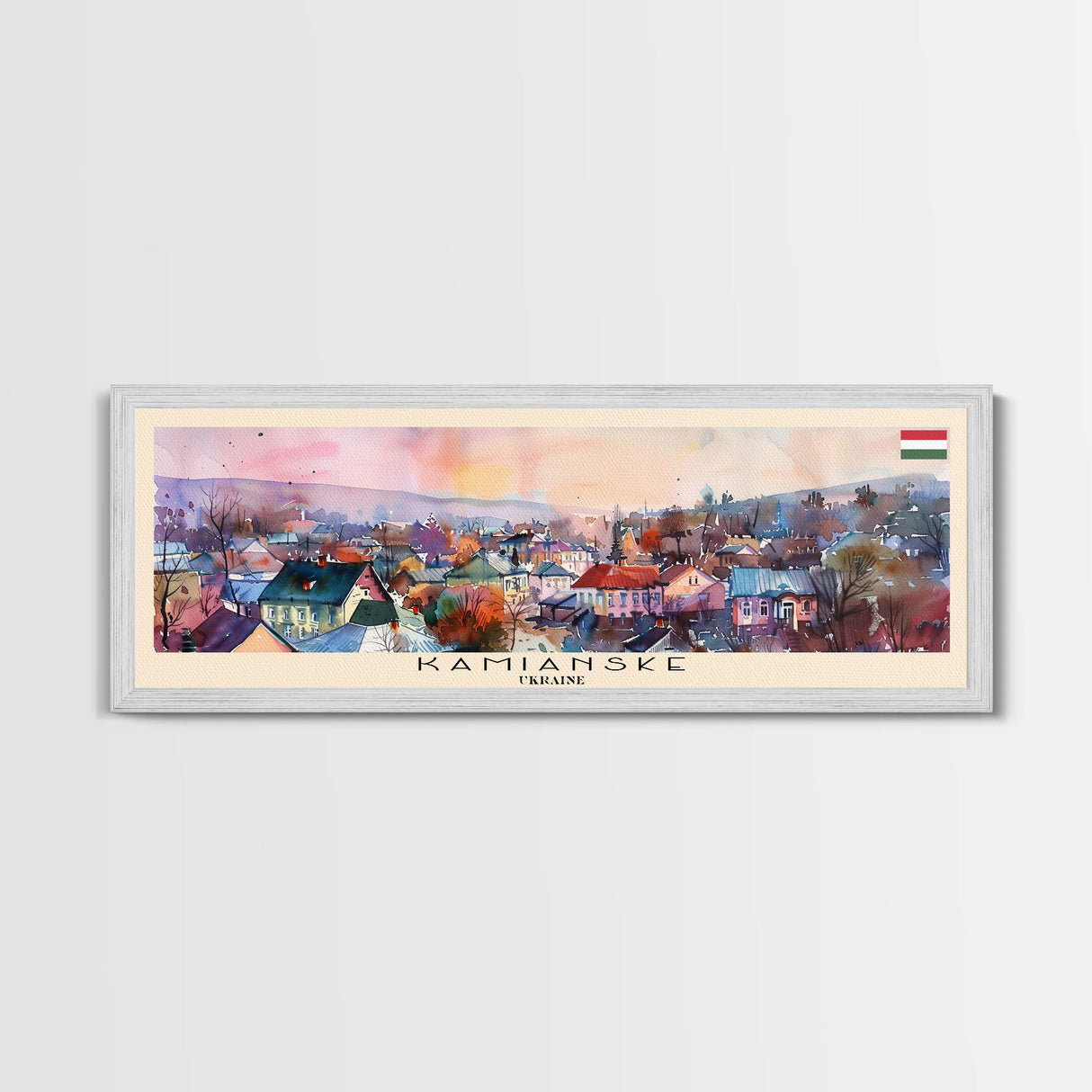 Kamianske Ukraine Wall Art, Panoramic Travel Poster, Panoramic Framed Canvas Print, City Wall Art, Wall Hanging Home Decor, Travel Art