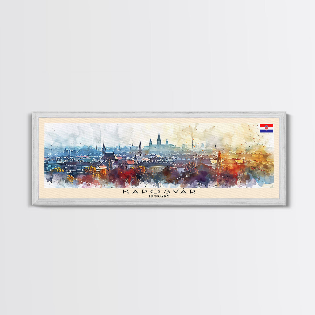 Kaposvar Hungary Travel Print Wall Art, Panoramic City Art, Travel Art, Wall Decor, Vacation Gift, Framed Canvas Print Or Metal Art