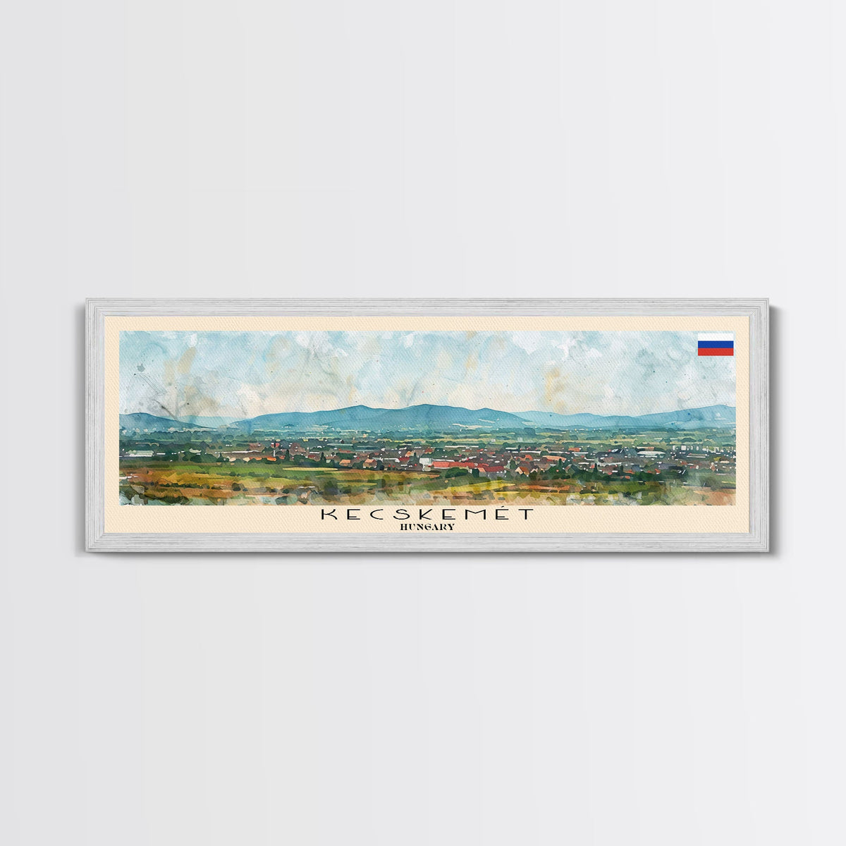 Kecskemet Hungary Wall Art, Panoramic Travel Poster, Panoramic Framed Canvas Print, City Wall Art, Wall Hanging Home Decor, Travel Art