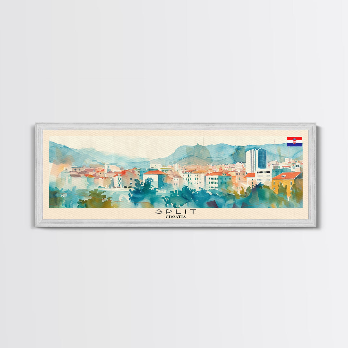 Split Croatia Travel Print Wall Art, Panoramic City Art, Travel Art, Wall Decor, Vacation Gift, Framed Canvas Print Or Metal Art