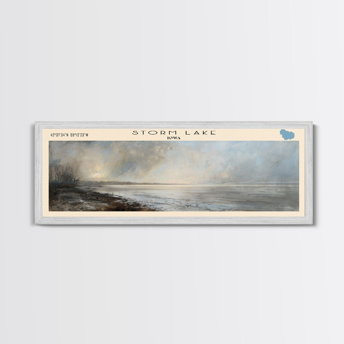 Tatinnai Lake Panoramic Wall Art, Framed Canvas Print, Lake House Decor, Travel Poster, Beautiful Lake Scene, Living Room Decor, Home Decoration