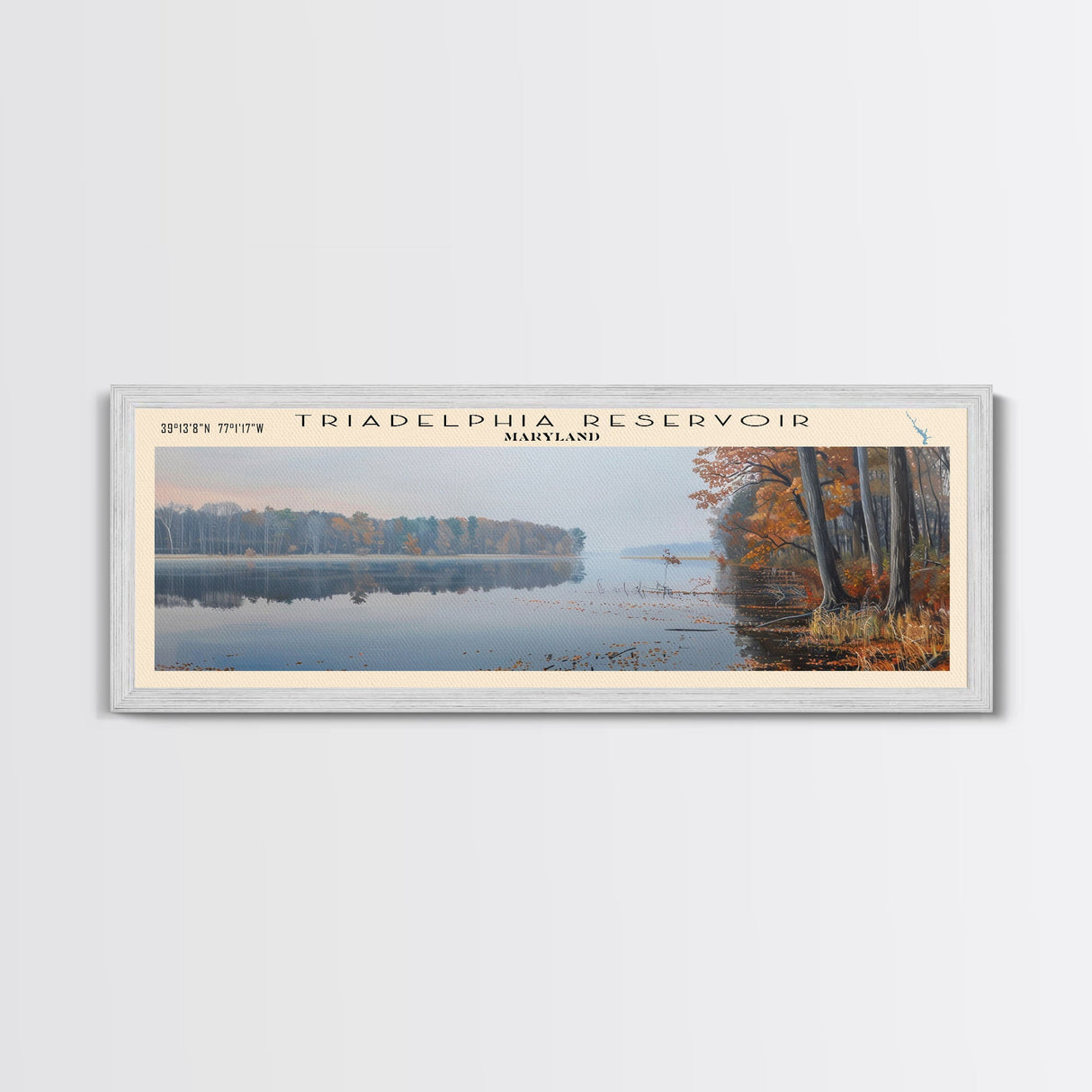 Umbagog Lake New Hampshire Panoramic Wall Art, Framed Canvas Print, Lake House Decor, Travel Poster, Serene Landscape, Living Room Art