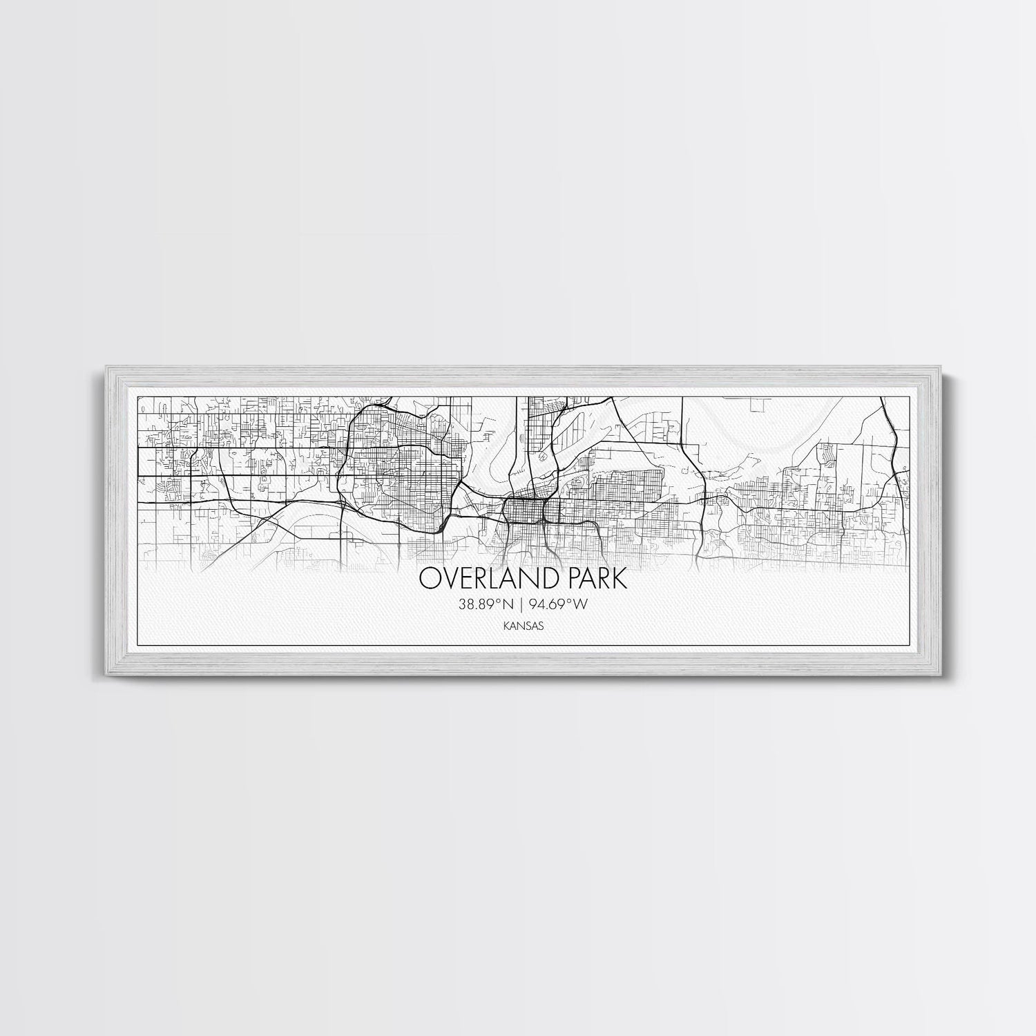 Panoramic Overland Park City Map, Kansas Art, Map Print, Minimalist Wall Art, Canvas Art, Housewarming Gift, Street Map Art, Closing Gift